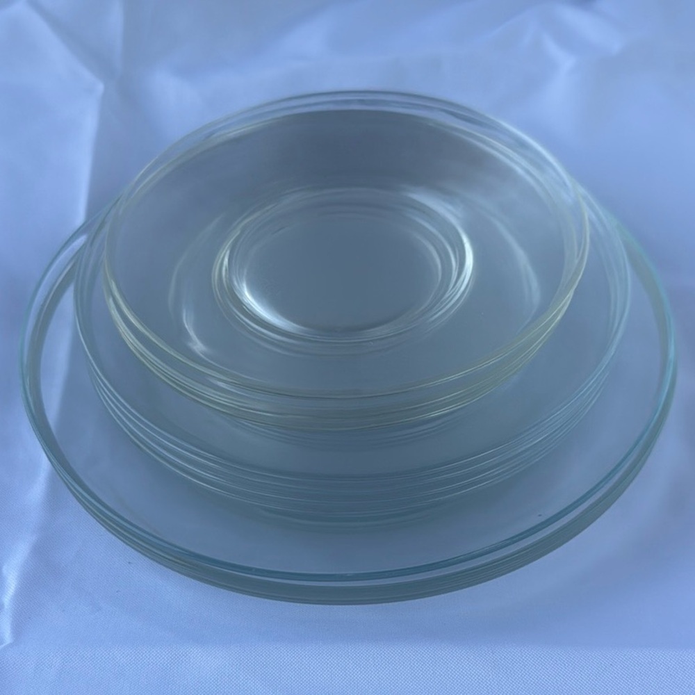 Vintage Clear Glass Plate Set of 11 by Duralex and Arcopal France